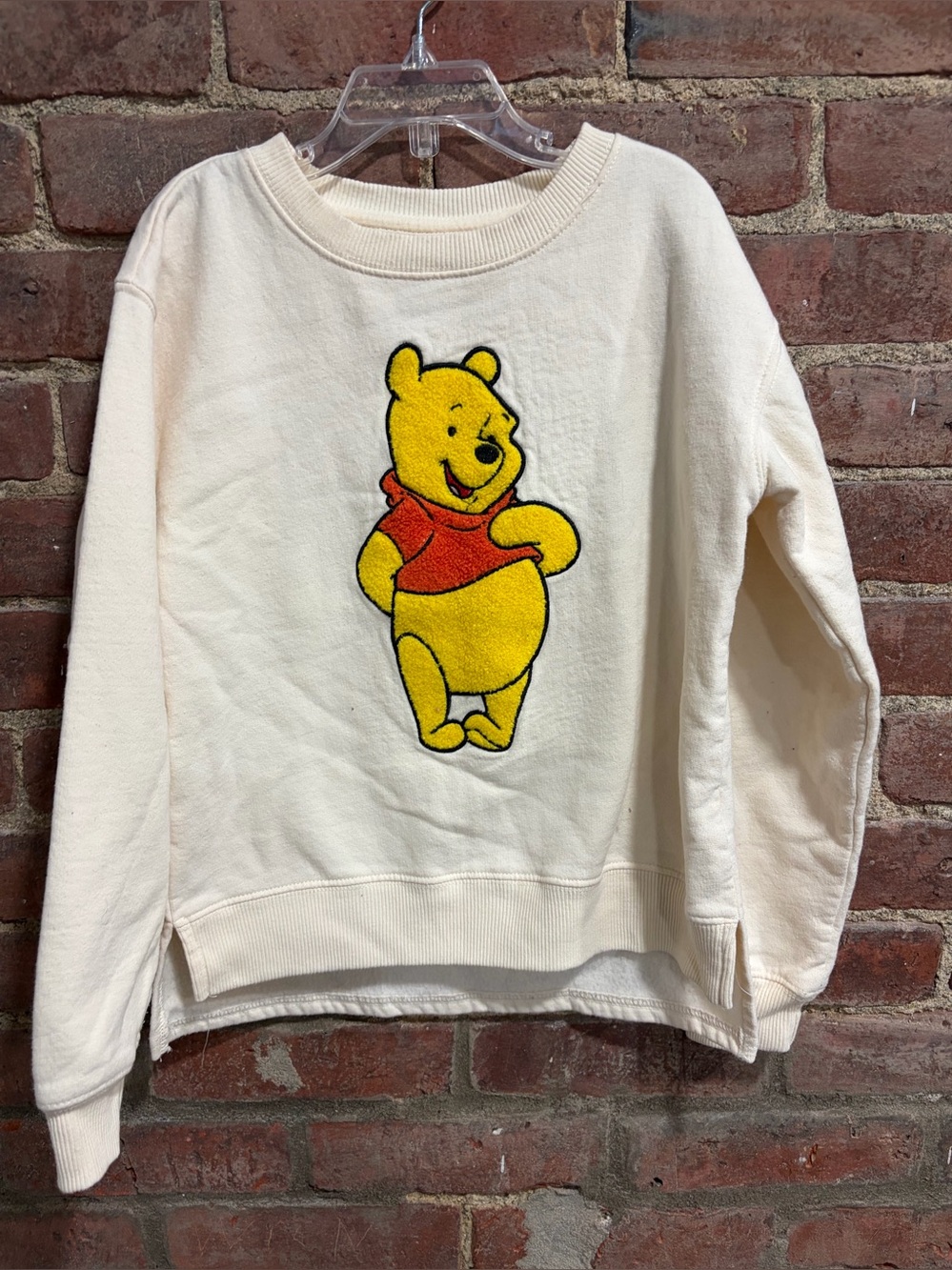 Disney Cream Sweatshirt with Yellow & Red embossed Winnie the Pooh
